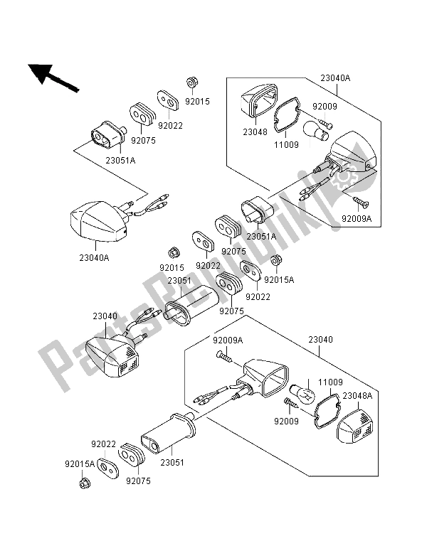 Toutes les pièces pour le Clignotants du Kawasaki ER 500 1998