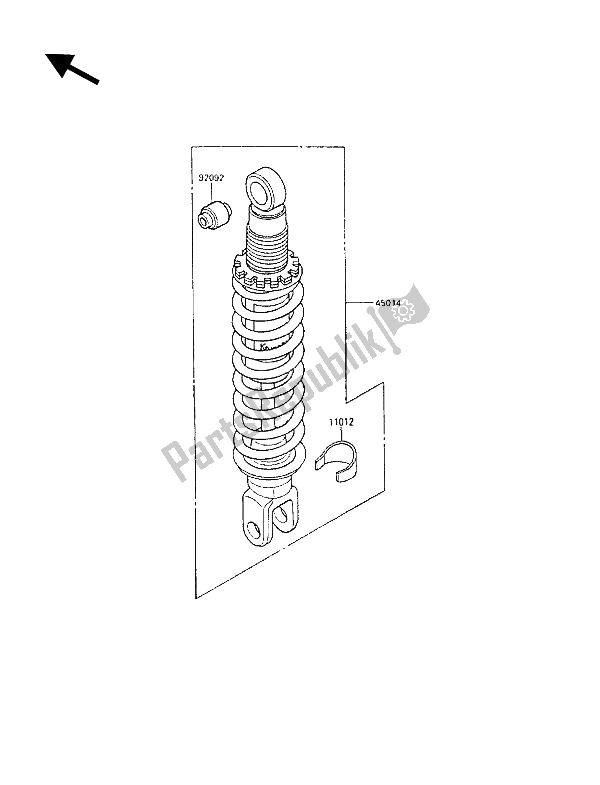 Tutte le parti per il Ammortizzatore del Kawasaki KLR 250 1992