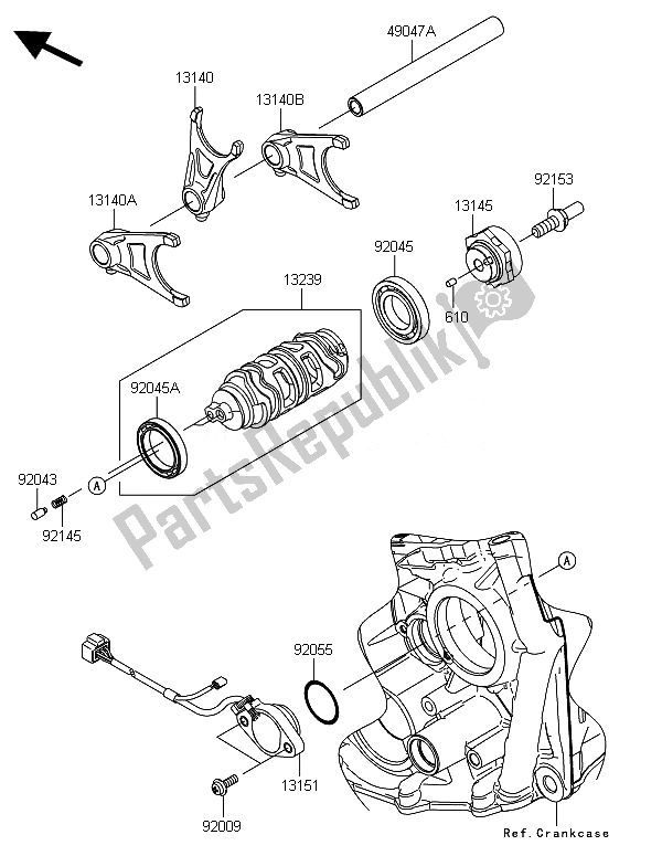 Todas las partes para Tambor De Cambio De Marcha Y Horquilla (s) De Cambio de Kawasaki Ninja ZX 10R ABS 1000 2014