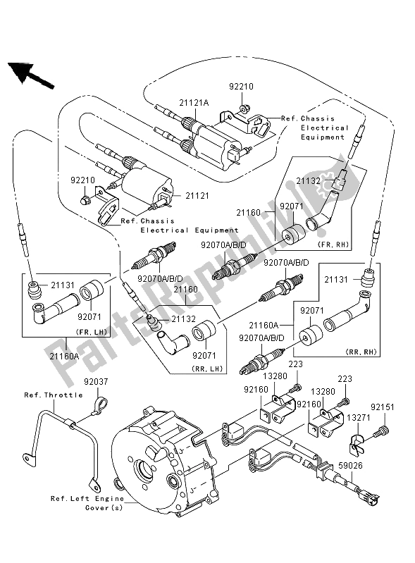 Toutes les pièces pour le Système De Mise à Feu du Kawasaki VN 1600 Mean Streak 2006