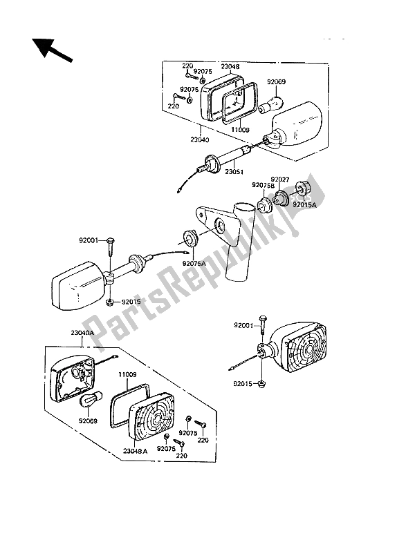 Toutes les pièces pour le Clignotants du Kawasaki Z 1300 1989