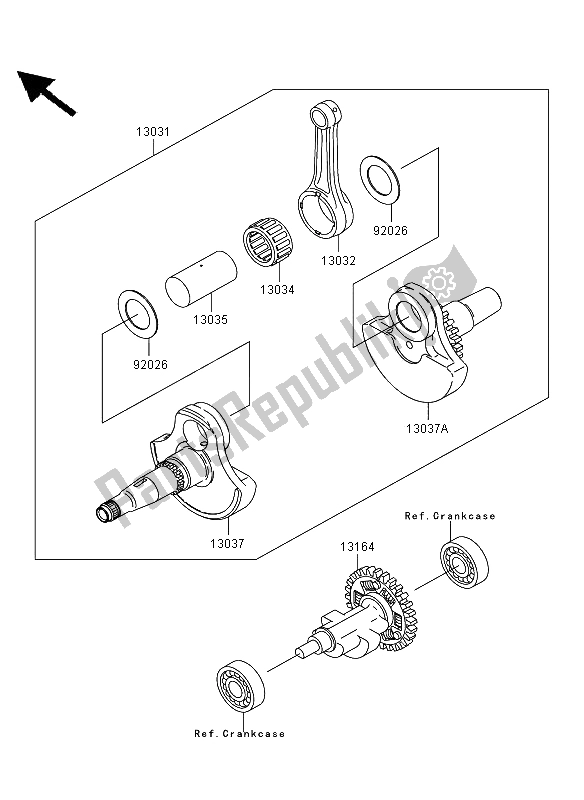 Todas las partes para Cigüeñal de Kawasaki KVF 360 4X4 2011