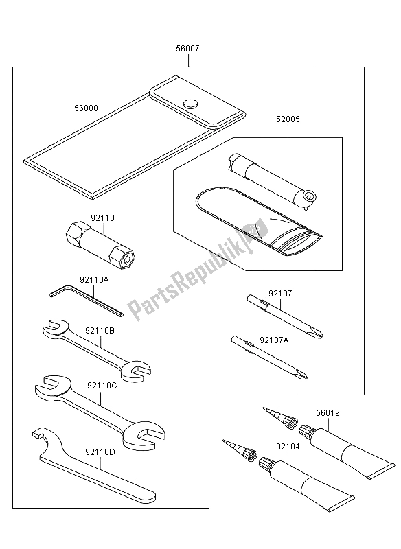 All parts for the Owners Tools of the Kawasaki KVF 360 2009