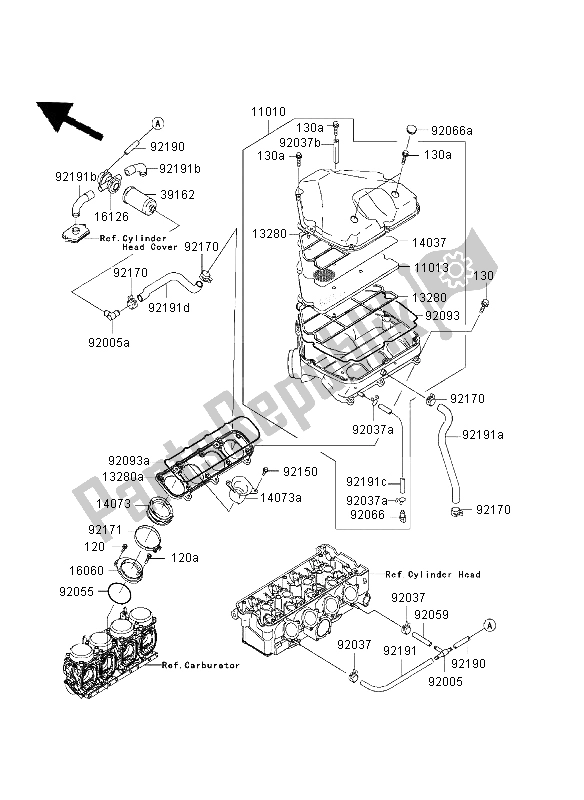 Todas as partes de Filtro De Ar do Kawasaki Ninja ZX 9R 900 2003