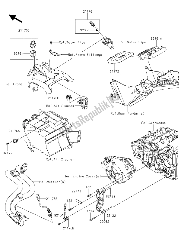 All parts for the Fuel Injection of the Kawasaki Z 300 ABS 2015