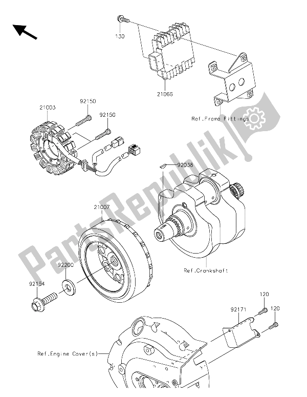 All parts for the Generator of the Kawasaki VN 900 Custom 2015