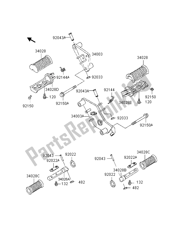 All parts for the Footrests of the Kawasaki VN 800 1995