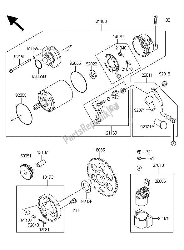 Todas las partes para Motor De Arranque de Kawasaki ZZR 600 2006