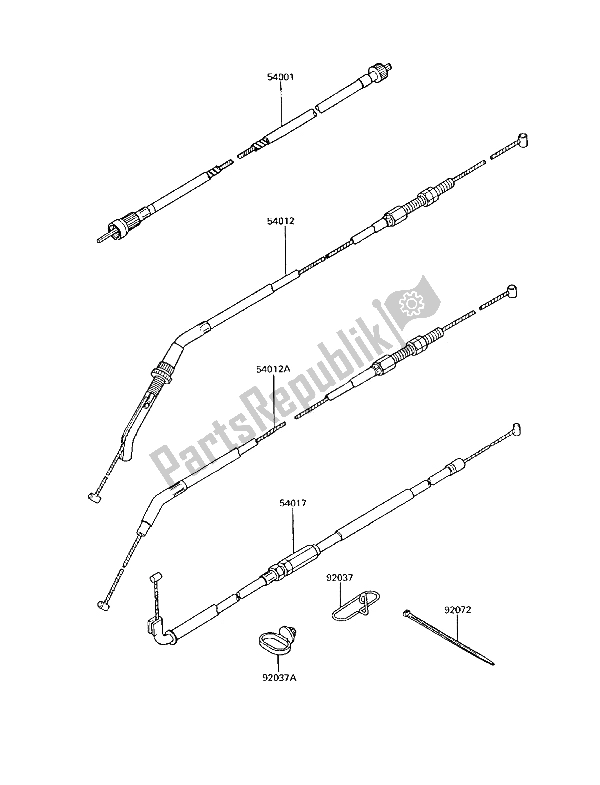 Alle onderdelen voor de Kabels van de Kawasaki 1000 GTR 1994