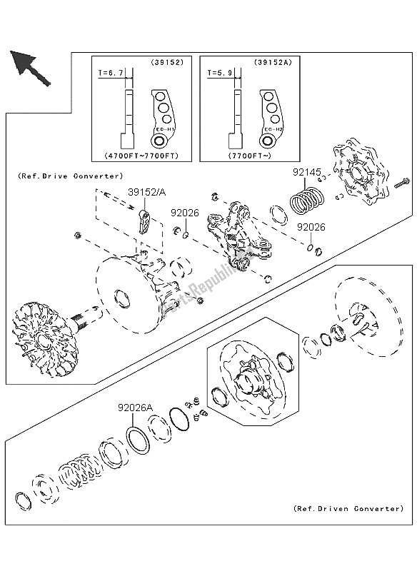 All parts for the Optional Parts (converter) of the Kawasaki KVF 360 2005