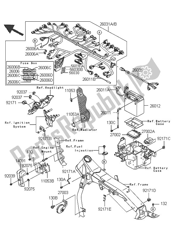 All parts for the Chassis Electrical Equipment of the Kawasaki VN 2000 2005