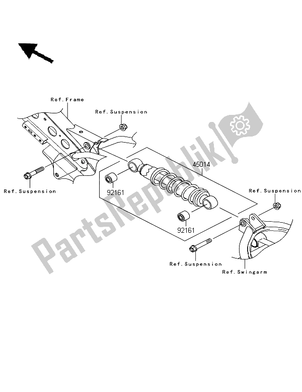 Wszystkie części do Amortyzator Kawasaki KLX 110 2008