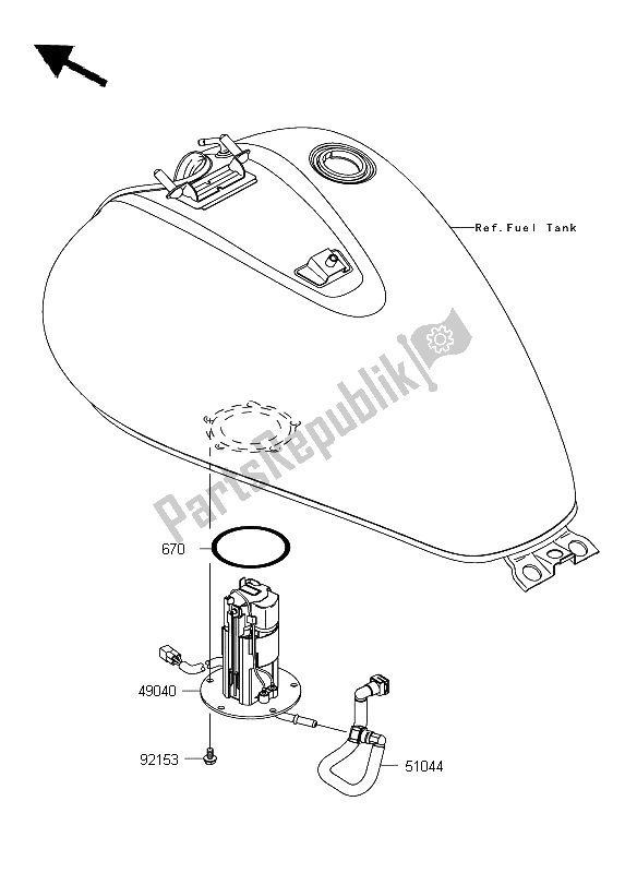 All parts for the Fuel Pump of the Kawasaki VN 900 Custom 2008