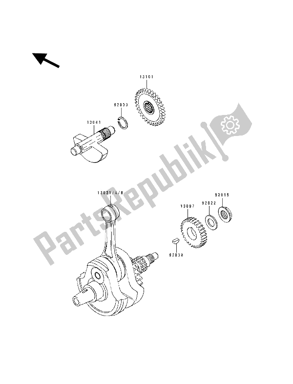 Tutte le parti per il Albero A Gomiti del Kawasaki KLX 250 1994