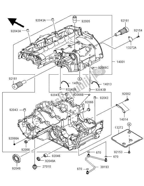 Todas las partes para Caja Del Cigüeñal de Kawasaki Z 1000 SX ABS 2011