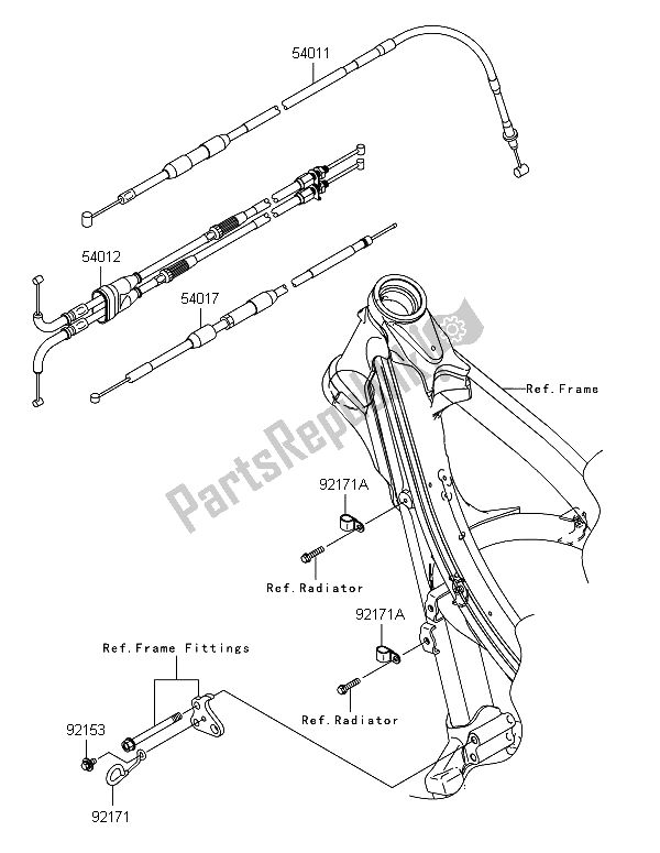 Wszystkie części do Kable Kawasaki KX 250F 2006