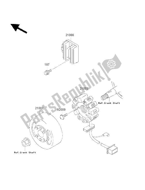 Todas las partes para Generador de Kawasaki KMX 125 2001