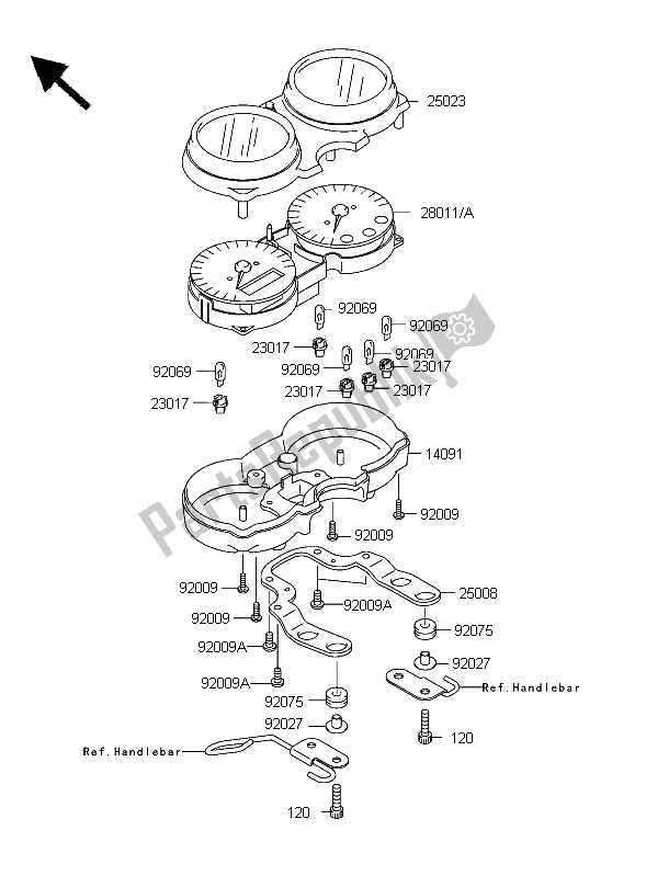 All parts for the Meter of the Kawasaki W 650 2006