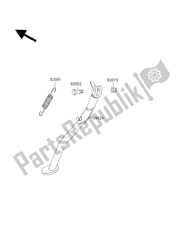 All parts for the Stand of the Kawasaki KLX 650R 2001