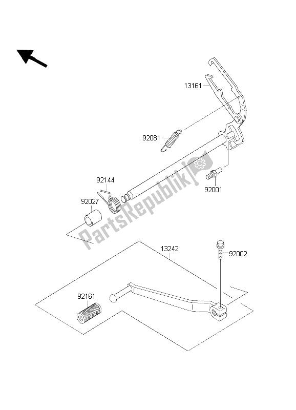 All parts for the Gear Change Mechanism of the Kawasaki EL 252 2003