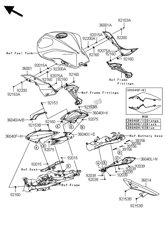 All parts for the Side Covers & Chain Cover of the Kawasaki Z 1000 2007