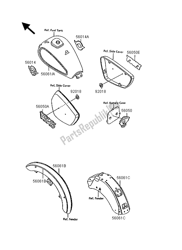 All parts for the Decals (red-gray) of the Kawasaki VN 15 1500 1995