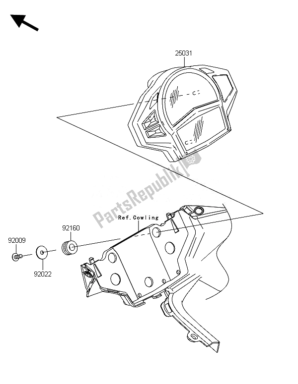 All parts for the Meter(s) of the Kawasaki ER 6F ABS 650 2014