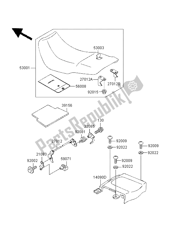 All parts for the Seat of the Kawasaki GPZ 500S UK 1996