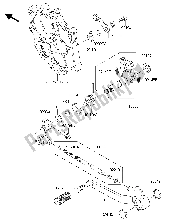 Tutte le parti per il Meccanismo Di Cambio Marcia del Kawasaki Versys 650 ABS 2015