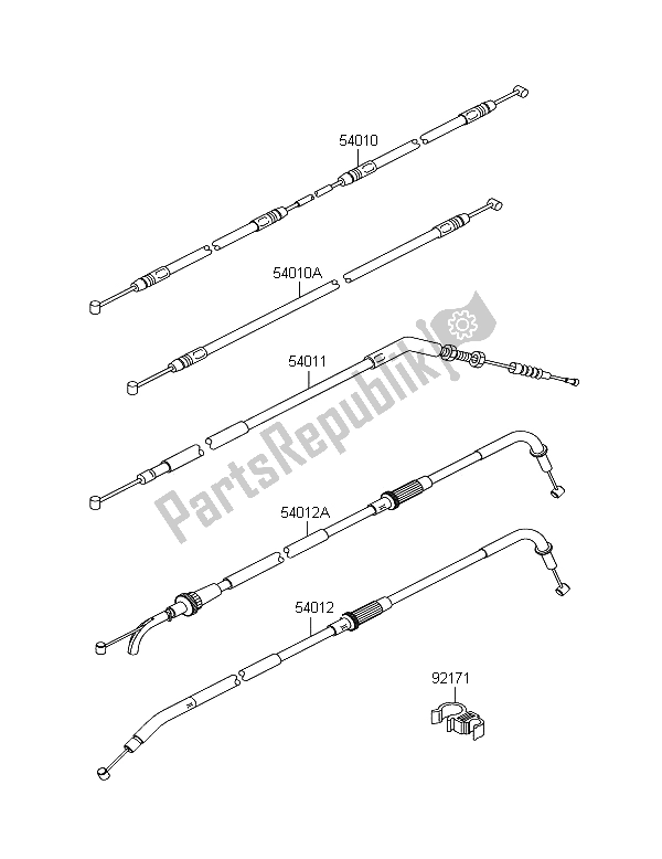 All parts for the Cables of the Kawasaki Z 750 2011