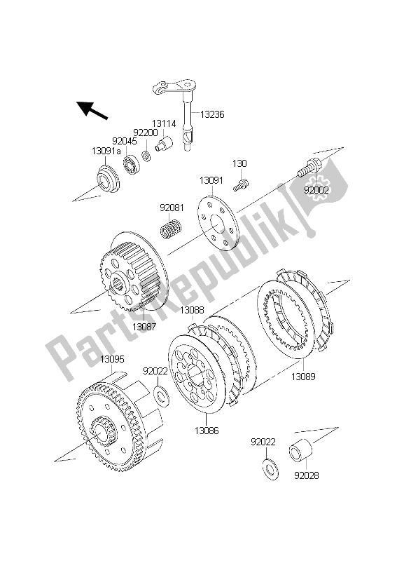 Todas as partes de Embreagem do Kawasaki KX 65 2000