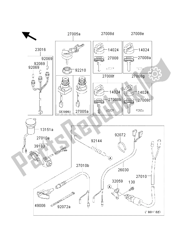 Todas las partes para Switch De Ignición de Kawasaki KVF 400 2002