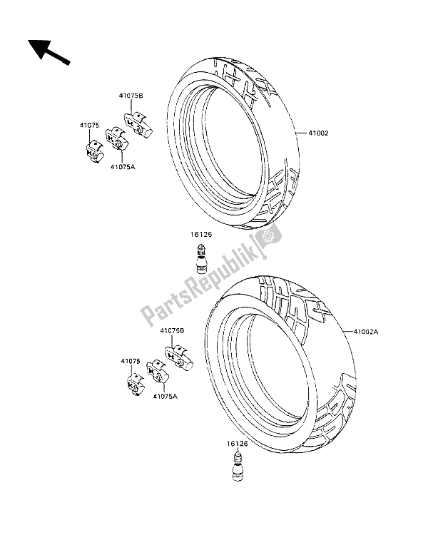 Tutte le parti per il Pneumatico del Kawasaki ZZ R 1100 1991