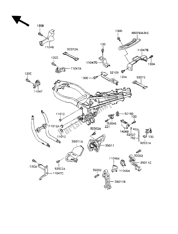 Tutte le parti per il Custodia Della Batteria del Kawasaki ZZ R 1100 1991