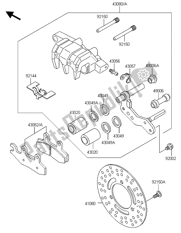 All parts for the Front Brake of the Kawasaki KLF 300 4X4 2006