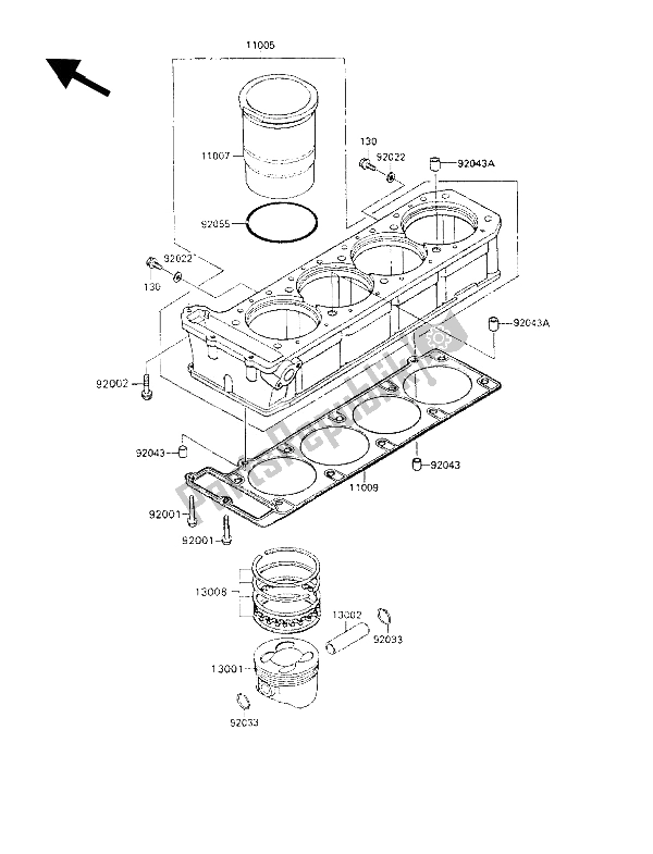 Tutte le parti per il Cilindro E Pistone del Kawasaki ZZ R 1100 1992