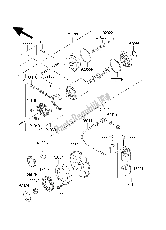 All parts for the Starter Motor of the Kawasaki VN 800 Drifter 1999