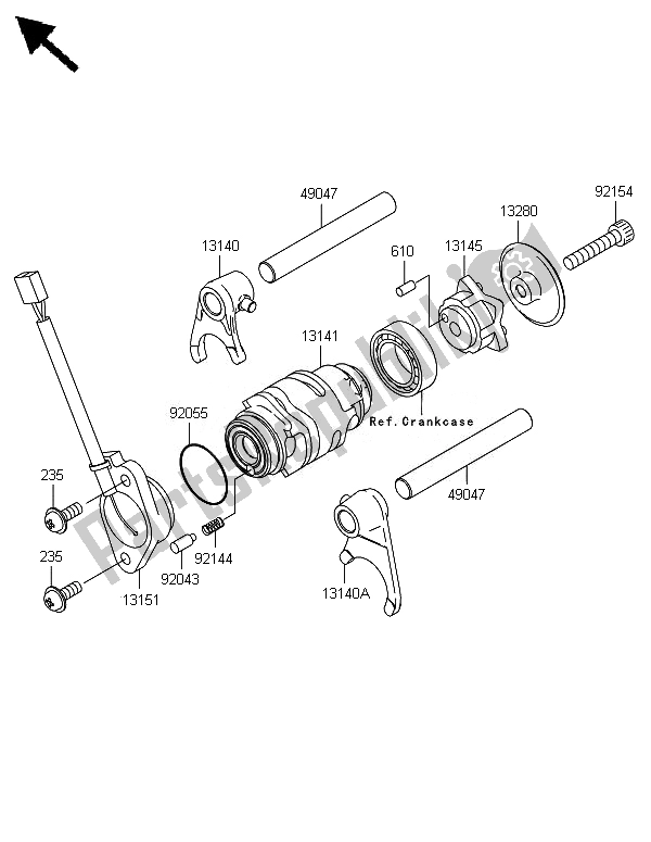 Toutes les pièces pour le Tambour De Changement De Vitesse Et Fourche (s) De Changement De Vitesse du Kawasaki KLX 110 2014