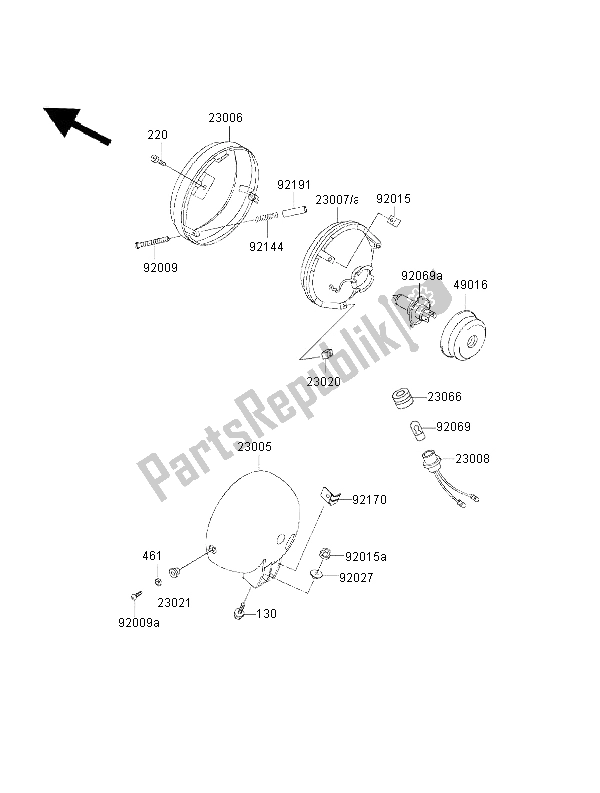 Todas as partes de Farol do Kawasaki Eliminator 125 2000