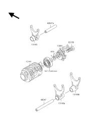 tambour de changement de vitesse et fourchette de changement de vitesse