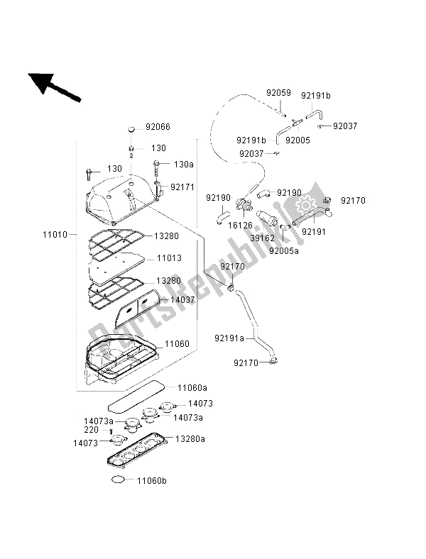 Tutte le parti per il Filtro Dell'aria del Kawasaki Ninja ZX 6R 600 2002