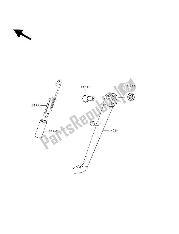 All parts for the Stand(s) of the Kawasaki EL 250E 1994