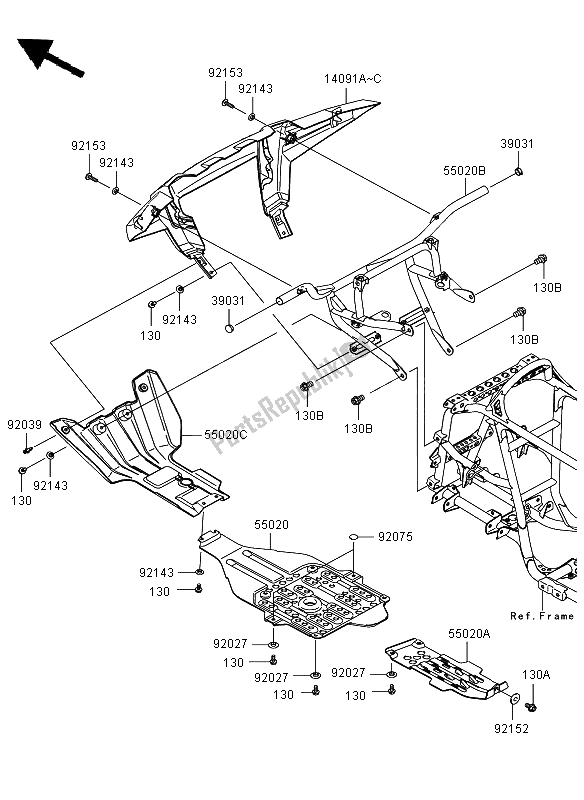 All parts for the Guards of the Kawasaki KVF 750 4X4 2008