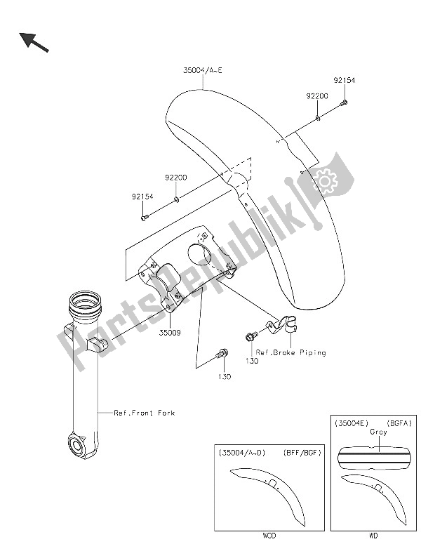 All parts for the Front Fender(s) of the Kawasaki Vulcan S ABS 650 2016