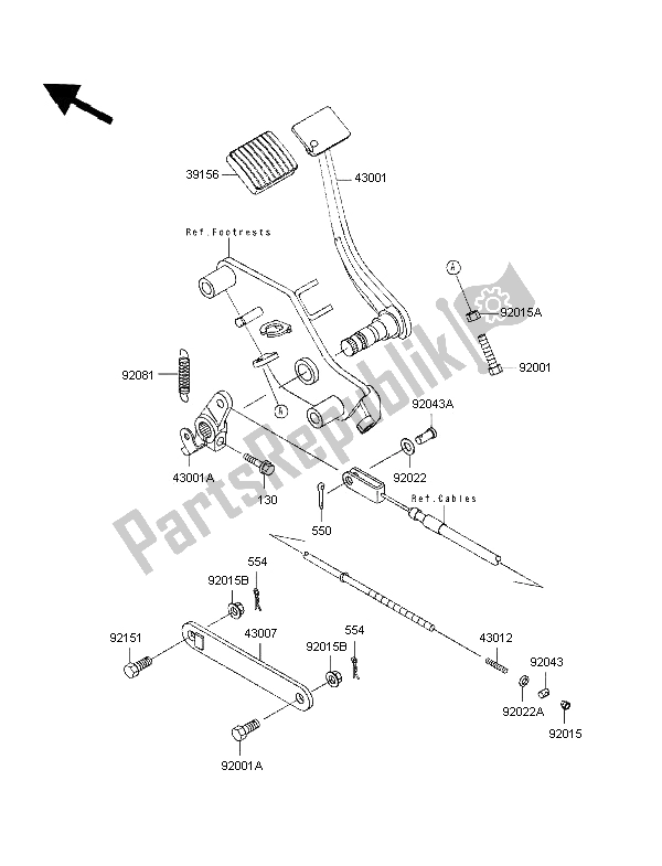 Toutes les pièces pour le Pédale De Frein du Kawasaki VN 800 1997