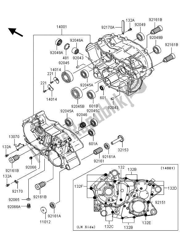 Todas as partes de Bloco Do Motor do Kawasaki KVF 360 4X4 2006