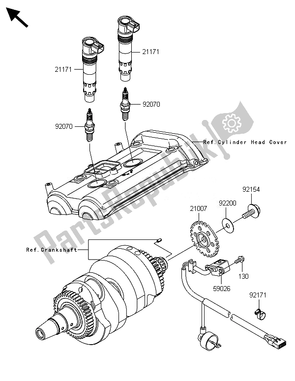 All parts for the Ignition System of the Kawasaki Versys 1000 ABS 2014