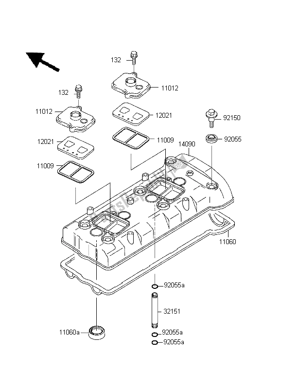 Tutte le parti per il Coperchio Della Testata del Kawasaki Ninja ZX 7R 750 1999