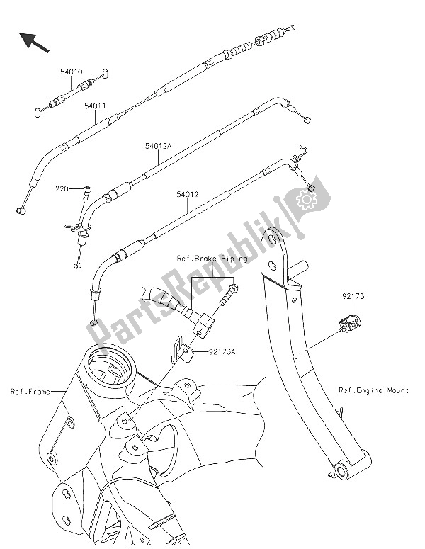 Todas as partes de Cabos do Kawasaki Z 1000 ABS 2016