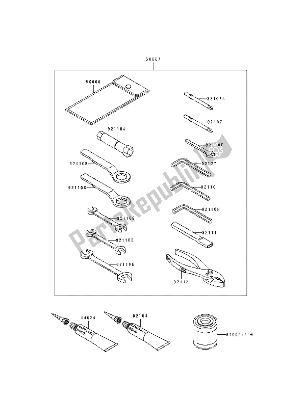 All parts for the Tool of the Kawasaki ZZ R 600 1992